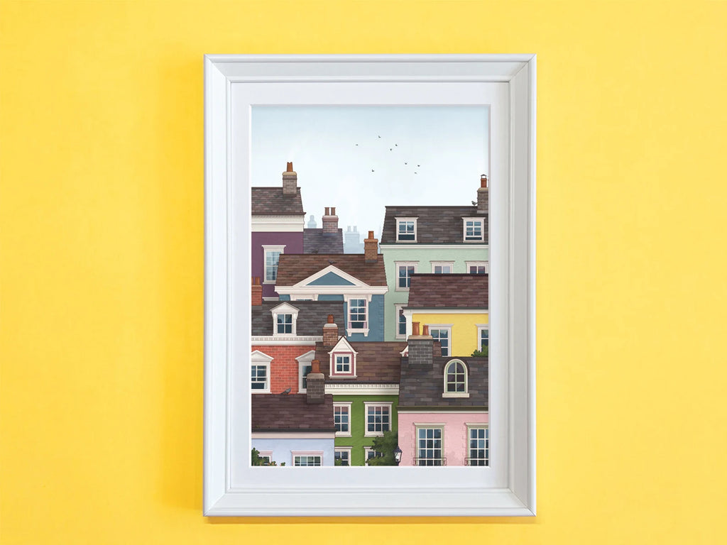 Colourful Houses Print - Available in 2 sizes