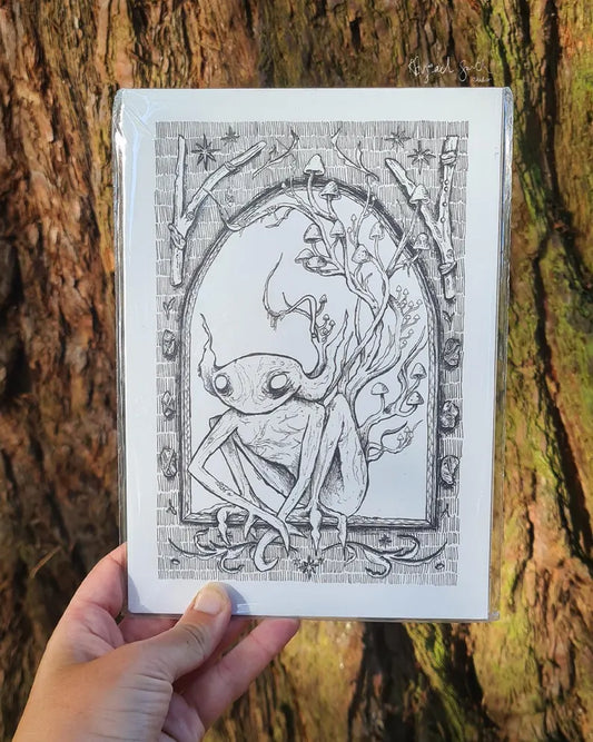 Mushroom Creature A4 Print