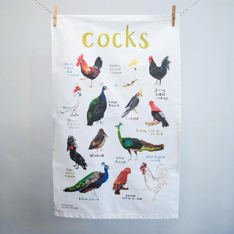 Cocks Cotton Tea Towel