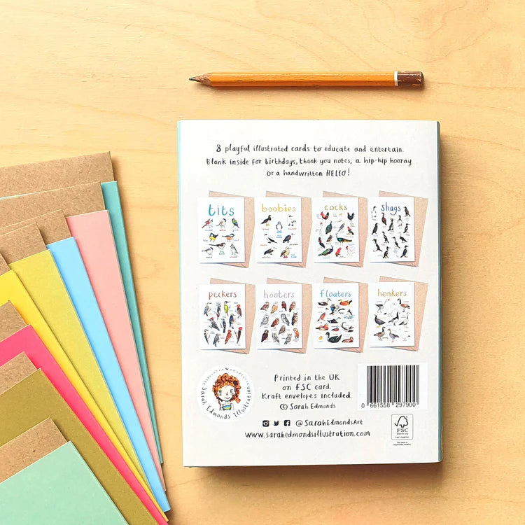 Box Of 8 Bird Pun Cards