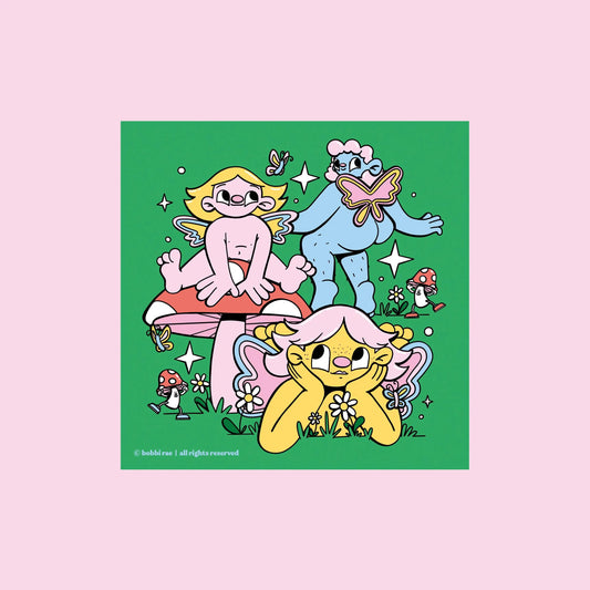 'Pixie Pals' Mini Postcard Print