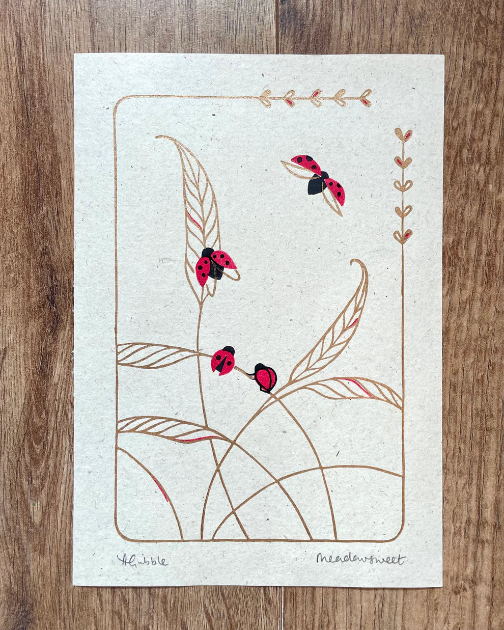 Meadowsweet A5 Lino Print