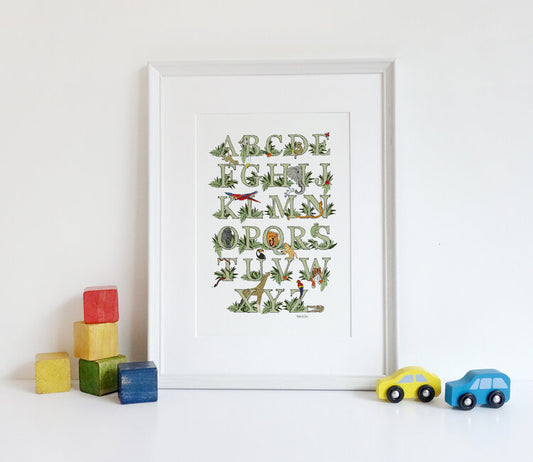A3 Jungle Alphabet Print (Unframed)
