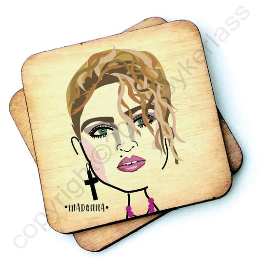 Madonna Wooden Coaster