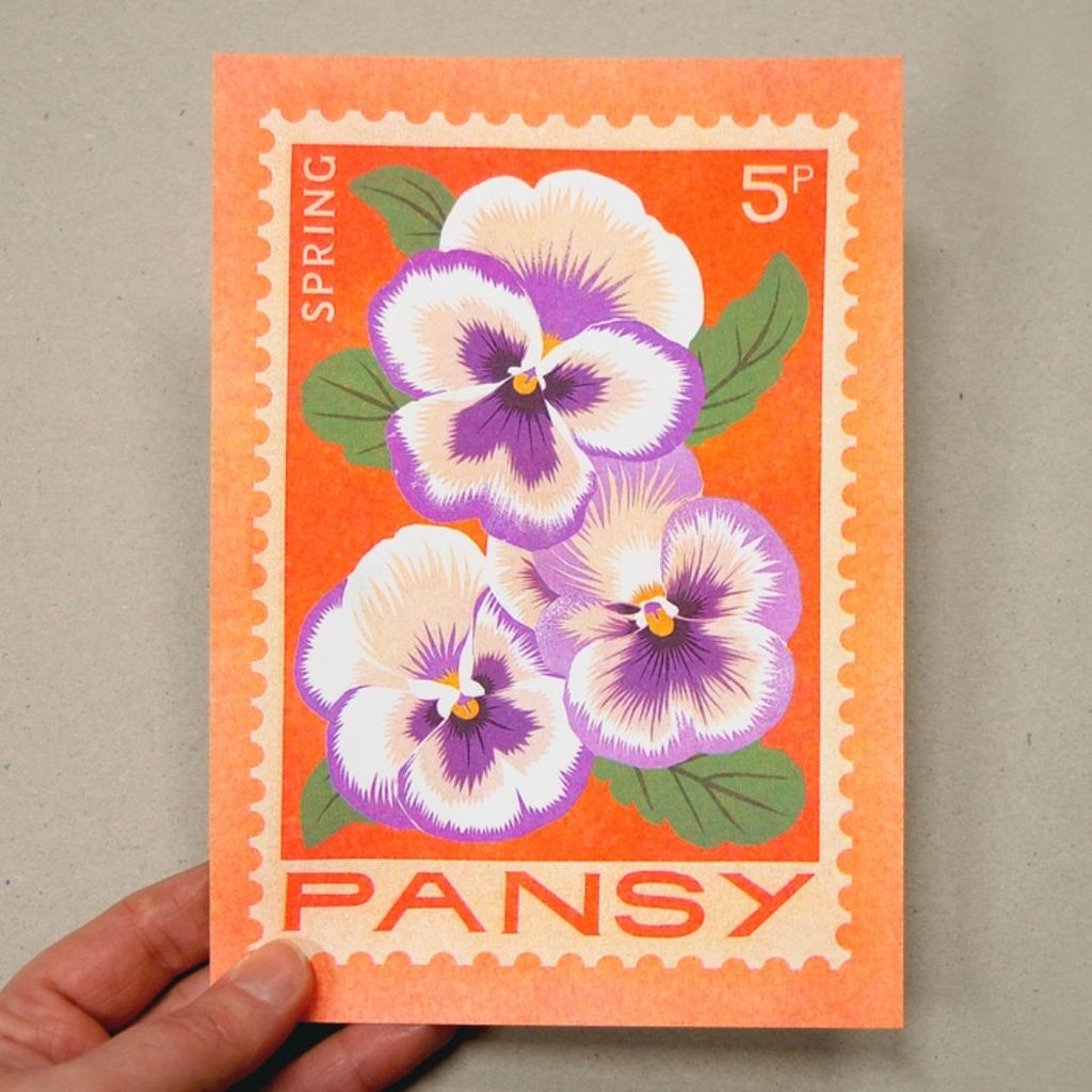Pansy A5 Risograph Print