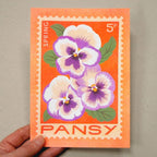 Pansy A5 Risograph Print