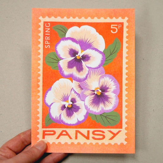Pansy A5 Risograph Print