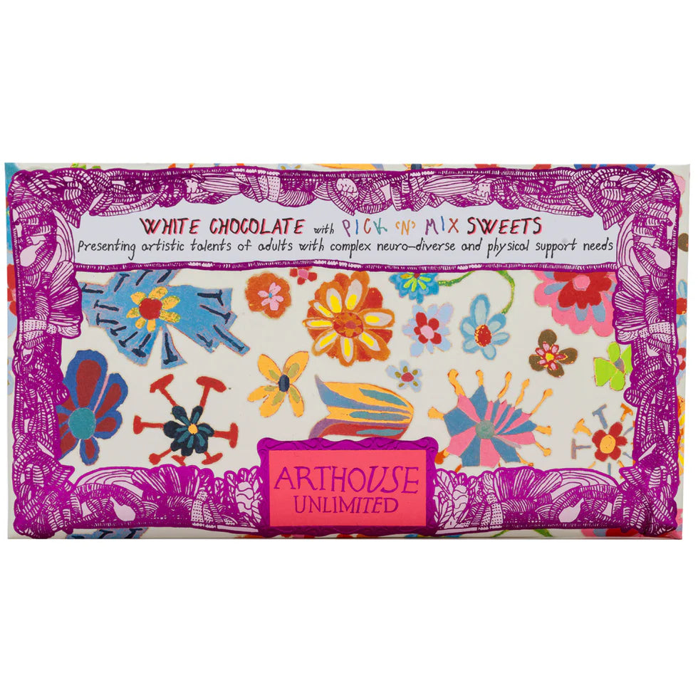 White Chocolate Bar with Pick 'n' Mix Sweets 'Yellow Daffodil' Bar