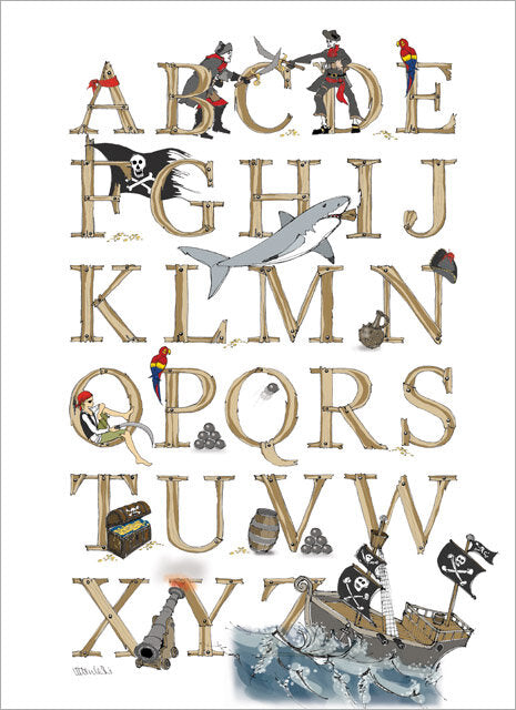 A3 Pirates Alphabet Print (Unframed)