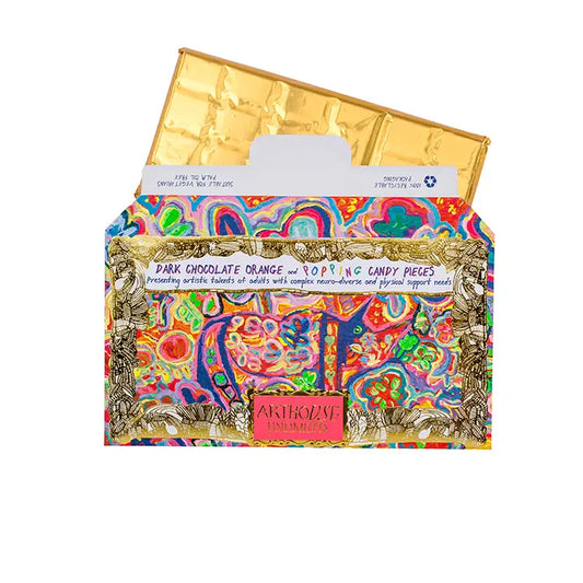 Dark Chocolate Orange & Popping Candy Pieces 'Rhino In Bloom' Bar