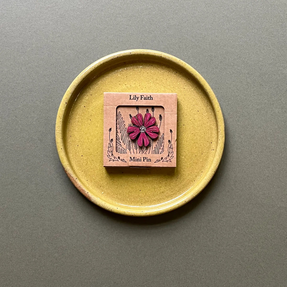 Red Campion Hand Painted Mini Pin Brooch