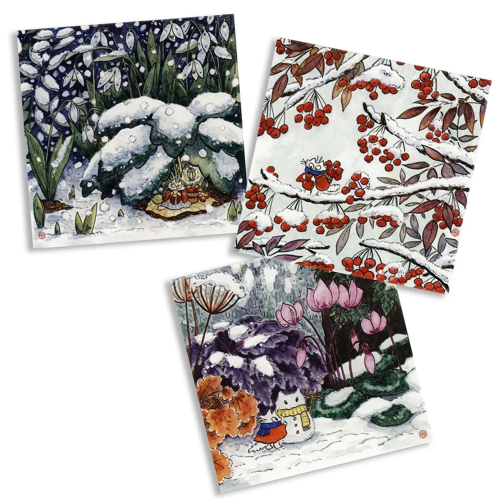 Small Gardener Winter Scene Card Pack - 3 Cards