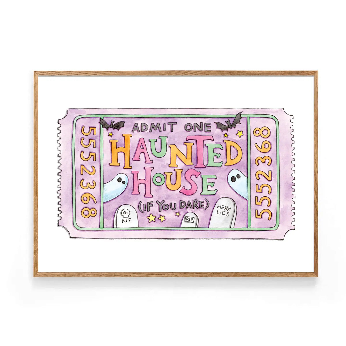 Ticket To the Haunted House A4 Print