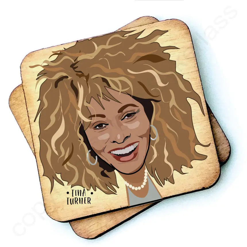 Tina Turner Wooden Coaster