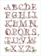 A3 Vintage Rose Alphabet Print (Unframed)