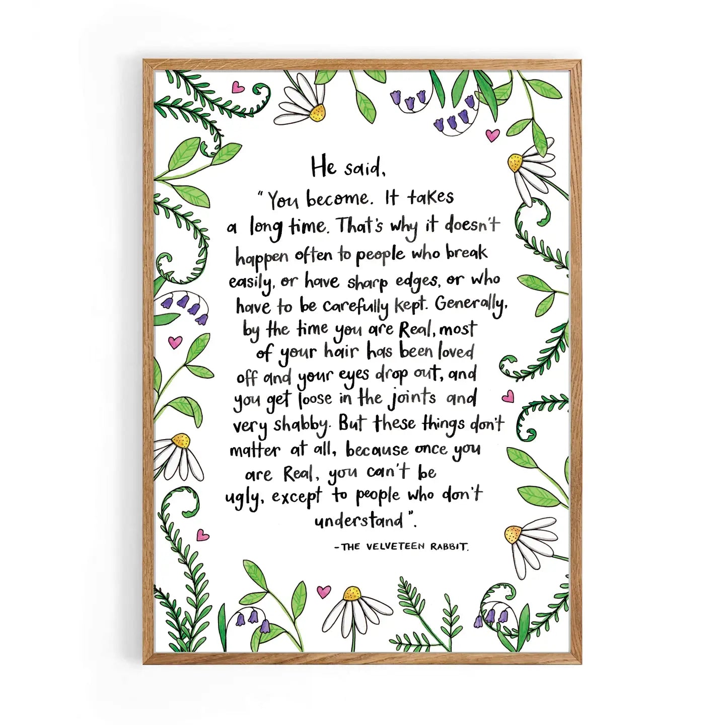 Velveteen Rabbit Quote A4 Print