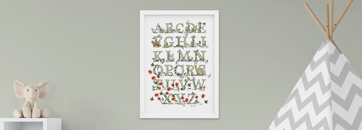 A3 Woodland Alphabet Print (Unframed)