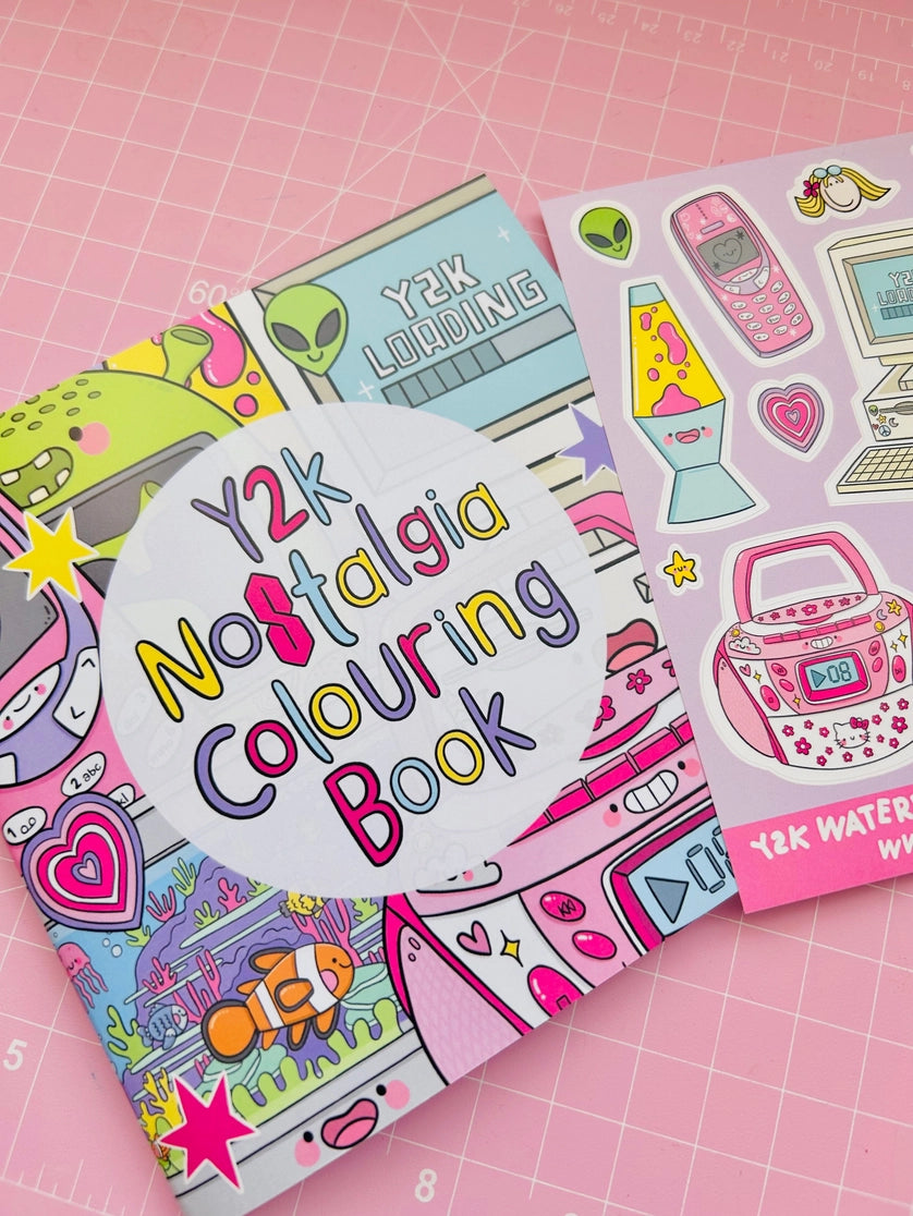 Y2K Nostalgia Colouring Book