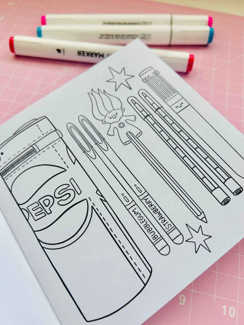 Y2K Nostalgia Colouring Book