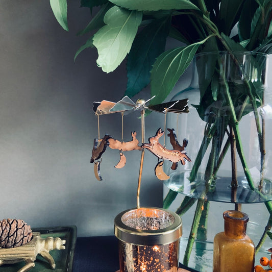 Leaping Hare Candle Carousel