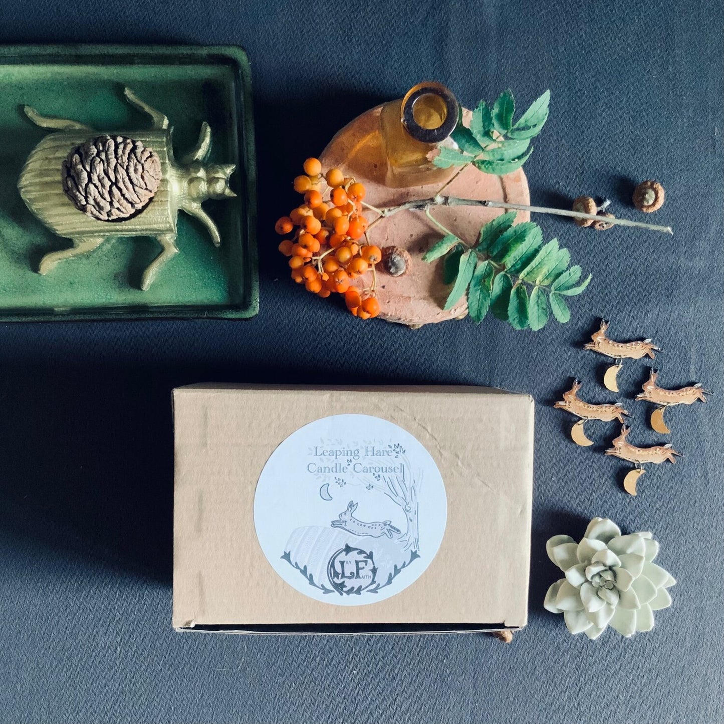 Leaping Hare Candle Carousel