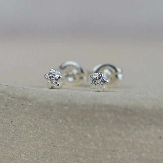 Flower Sterling Silver Mini Stud Earrings