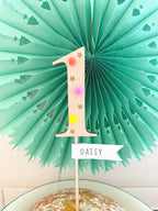 Wooden First Birthday cake topper
