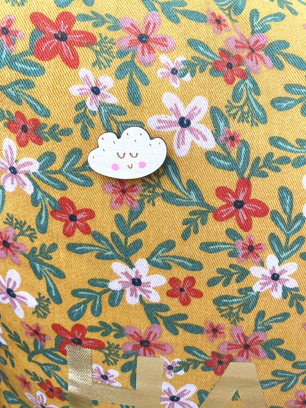 Smiley Cloud Pin Badge