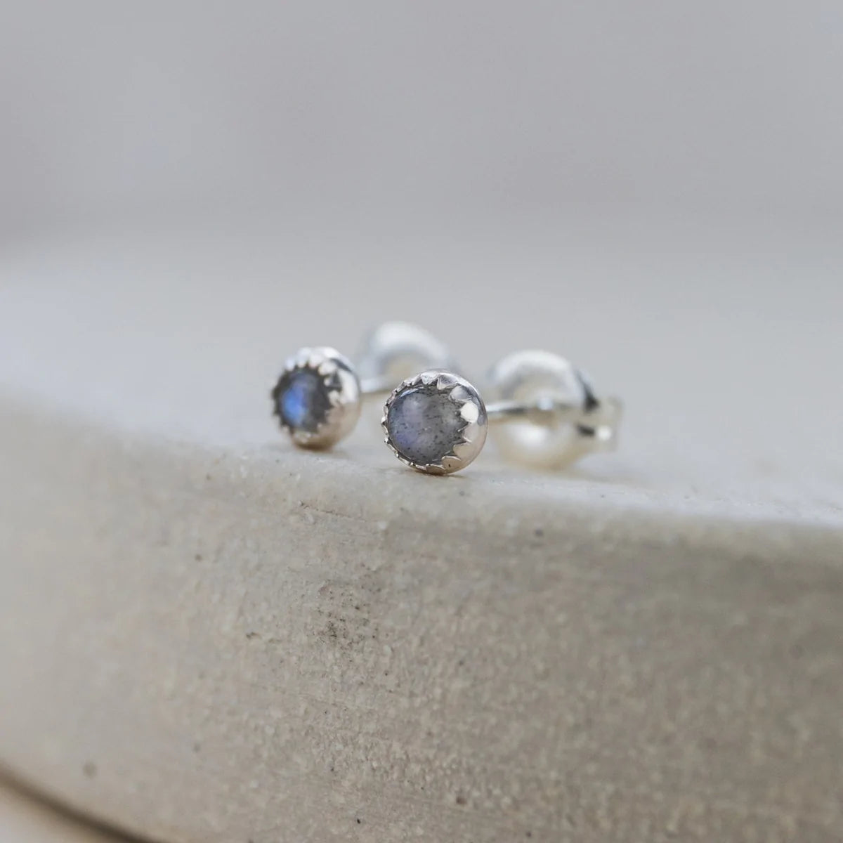 Sterling Silver Mini Studs with Semi Precious Stones