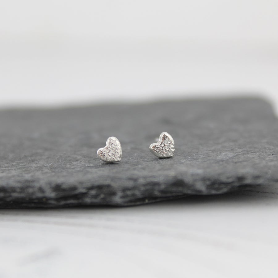 Heart Sterling Silver Mini Stud Earrings