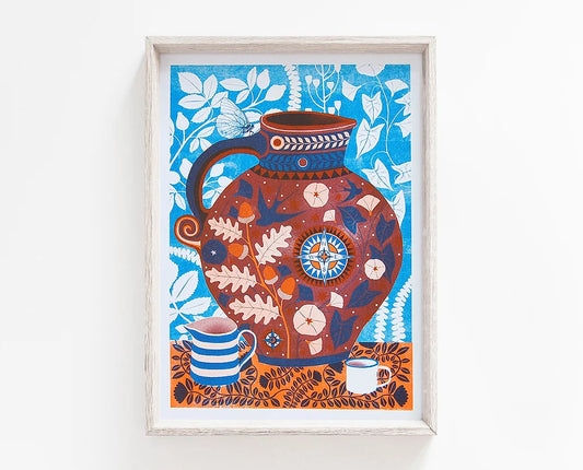 Cider Jug A4 Risograph Art Print