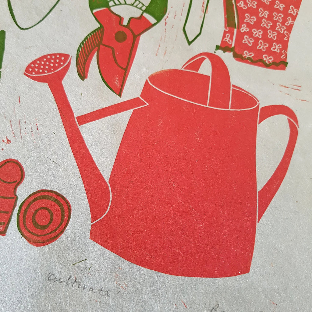 Cultivate Original Linocut Print