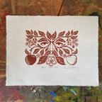 Apple Tree Man Original Linocut Print