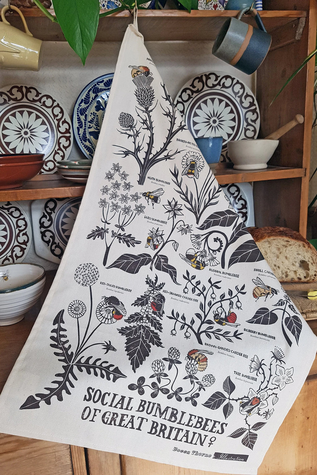 Bumblebees Tea Towel