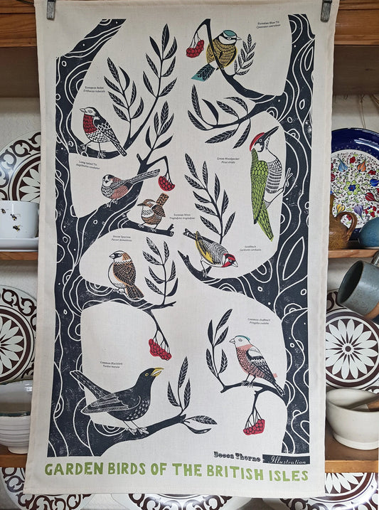 Garden Birds Tea Towel