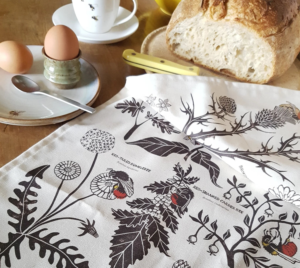 Bumblebees Tea Towel