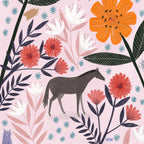 Tiny Horse or Large Flowers? Bonbi Forest Print A4