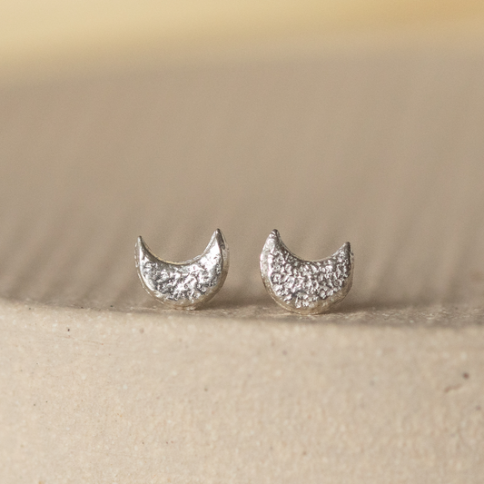 Moon Sterling Silver Mini Stud Earrings